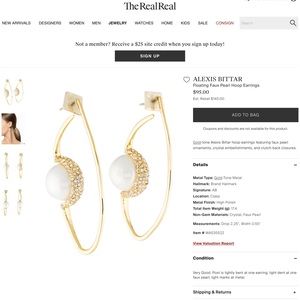 NWOT Alexis Bittar Floating FAUX pearl hoops ❤️